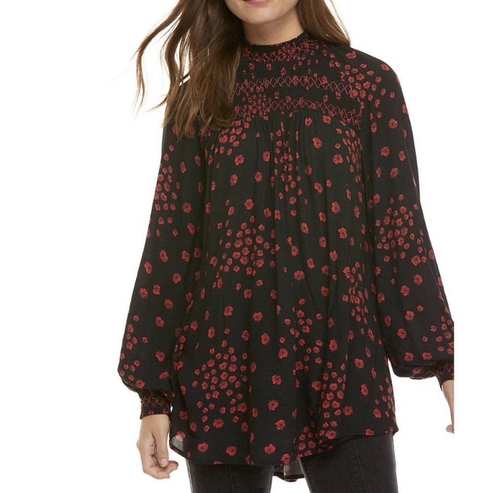 Free People Women's Flowers in Her Hair Tunic Black